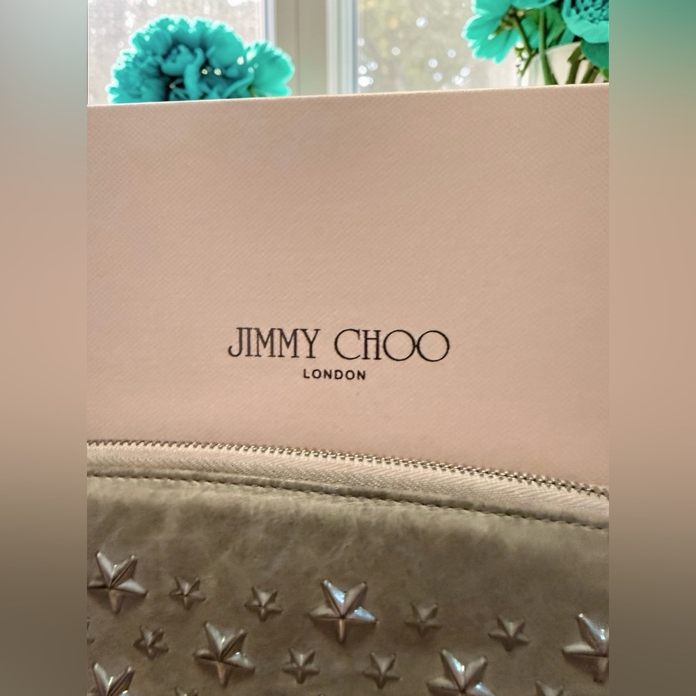 Jimmy Choo Star-Studded Leather Zip-Around Wallet EUC - Picture 8 of 11